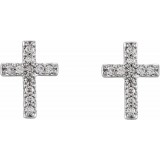 14K White 1/10 CTW Diamond Cross Earrings photo 2