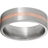 Titanium Flat Band with a 2mm 14K Rose Gold Inlay and Satin Finish photo