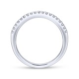 Gabriel & Co. 14k White Gold Contemporary Curved Wedding Band photo 2