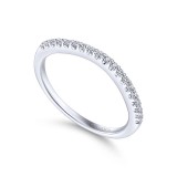 Gabriel & Co. 14k White Gold Contemporary Curved Wedding Band photo 3