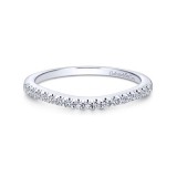 Gabriel & Co. 14k White Gold Contemporary Curved Wedding Band photo