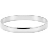 14K White 8 mm Half Round Bangle 7 3/4 Bracelet photo 2