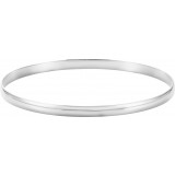 14K White 8 mm Half Round Bangle 7 3/4 Bracelet photo