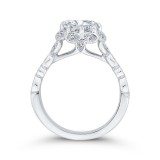 Shah Luxury 14K White Gold Round Cut Diamond Halo Engagement Ring (Semi-Mount) photo 4