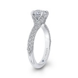 Shah Luxury 14K White Gold Round Diamond Engagement Ring (Semi-Mount) photo 3