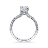 Shah Luxury 14K White Gold Round Diamond Engagement Ring (Semi-Mount) photo 4