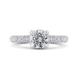 Shah Luxury 14K White Gold Round Diamond Engagement Ring (Semi-Mount) photo