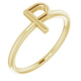 14K Yellow Initial P Ring photo