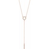 14K Rose 1/6 CTW Diamond Circle 16-18 Bar Y Necklace photo