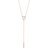 14K Rose 1/6 CTW Diamond Circle 16-18 Bar Y Necklace photo