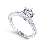 Gabriel & Co. 14k White Gold Contemporary Straight Engagement Ring photo 3