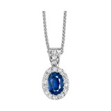 Gems One 14Kt White Gold Diamond (1/10Ctw) & Sapphire (1/2 Ctw) Pendant photo