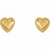 14K Yellow Heart Earrings photo 2