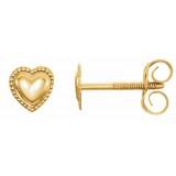 14K Yellow Heart Earrings photo