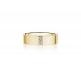 Henri Daussi 6mm Men's Wedding Band MB130 14k Gold Yellow 0.08 Ctw. photo