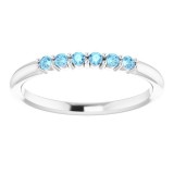 Platinum Aquamarine Stackable Ring photo 3
