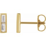 14K Yellow 1/4 CTW Diamond Bar Earrings photo