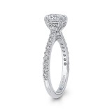 Shah Luxury Round Diamond Engagement Ring In 14K White Gold (Semi-Mount) photo 3