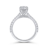 Shah Luxury Round Diamond Engagement Ring In 14K White Gold (Semi-Mount) photo 4