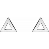 14K White Triangle Earrings photo 2