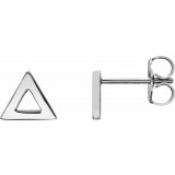 14K White Triangle Earrings photo