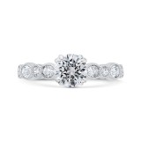 Shah Luxury 14K White Gold Diamond Engagement Ring (Semi-Mount) photo