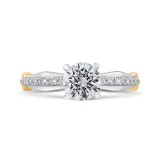 Shah Luxury 14K Two-Tone Gold Round Diamond Engagement Ring with Euro Shank (Semi-Mount) photo