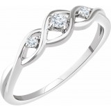 14K White .08 CTW Diamond Freeform Ring photo