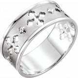 14K White Pierced Cross Ring photo