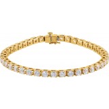 14K Yellow 3.5 mm Round Cubic Zirconia Line Bracelet photo