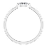 14K White .06 CTW Diamond Initial O Ring photo 2