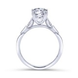 Gabriel & Co. 14k White Gold Victorian Straight Engagement Ring photo 2