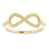 14K Yellow Infinity-Inspired Rope Ring photo 3