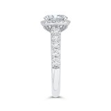 Shah Luxury 14K White Gold Round Diamond Halo Engagement Ring (Semi-Mount) photo 3