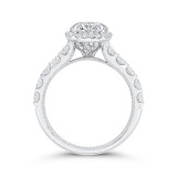 Shah Luxury 14K White Gold Round Diamond Halo Engagement Ring (Semi-Mount) photo 4