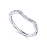 Gabriel & Co. 14k White Gold Contemporary Curved Wedding Band photo 3