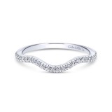 Gabriel & Co. 14k White Gold Contemporary Curved Wedding Band photo