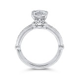 Shah Luxury 14K White Gold Oval Diamond Engagement Ring (Semi-Mount) photo 4
