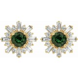 14K Yellow Green Tourmaline & 3/4 CTW Diamond Earrings photo 2
