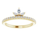 14K Yellow 1/3 CTW Diamond Stackable Crown Ring photo 3