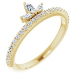 14K Yellow 1/3 CTW Diamond Stackable Crown Ring photo