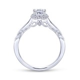 Gabriel & Co. 14k White Gold Contemporary Halo Engagement Ring photo 2