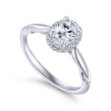 Gabriel & Co. 14k White Gold Contemporary Halo Engagement Ring photo 3