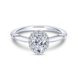 Gabriel & Co. 14k White Gold Contemporary Halo Engagement Ring photo