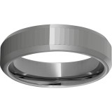 Rugged Tungsten  6mm Faceted Top Beveled Edge Polished Band photo