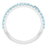 14K White Aquamarine Infinity-Inspired Stackable Ring photo 2