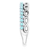 14K White Aquamarine Infinity-Inspired Stackable Ring photo 4