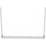 14K White 1/2 CTW Diamond Bar 16-18 Necklace photo