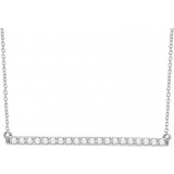 14K White 1/2 CTW Diamond Bar 16-18 Necklace photo
