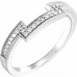14K White 1/8 CTW Diamond Band for 5.5 mm Square Ring photo